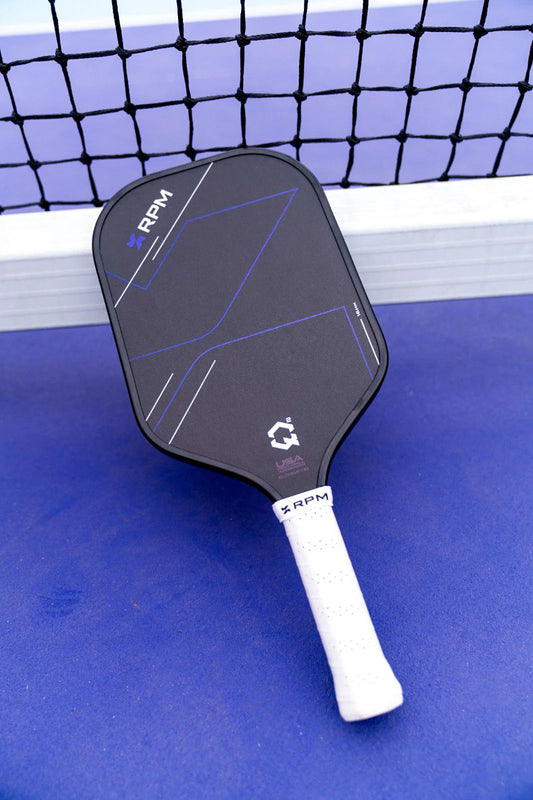 RPM Q2 Elongated 14mm Raw Carbon Fiber Pickleball Paddle - Gen 4 Foam Core