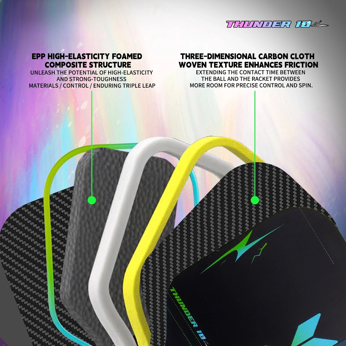 T700 Carbon Fiber Pickleball Paddle – Dual-Core Power & Control for Beginners