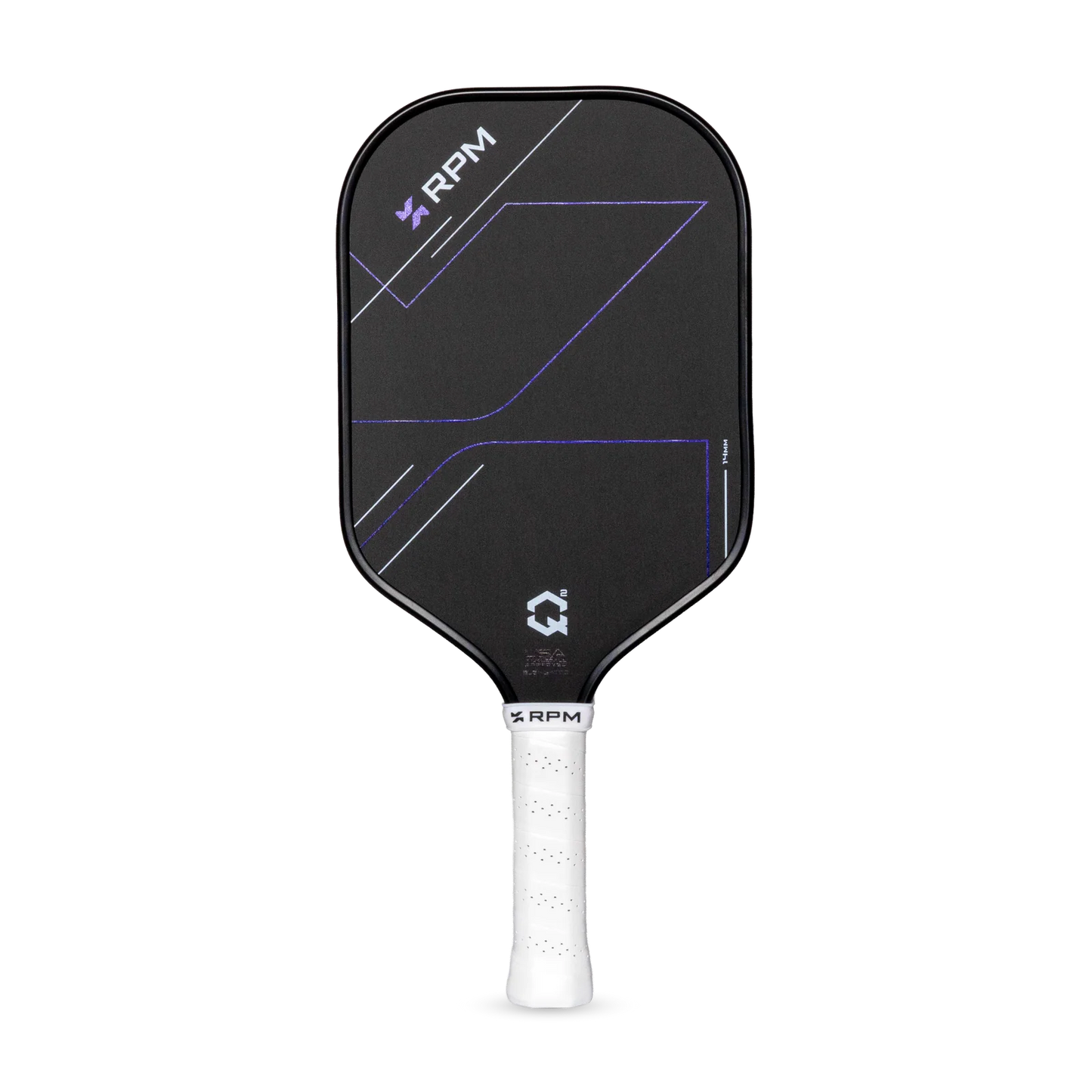 RPM Q2 Elongated 14mm Raw Carbon Fiber Pickleball Paddle - Gen 4 Foam Core