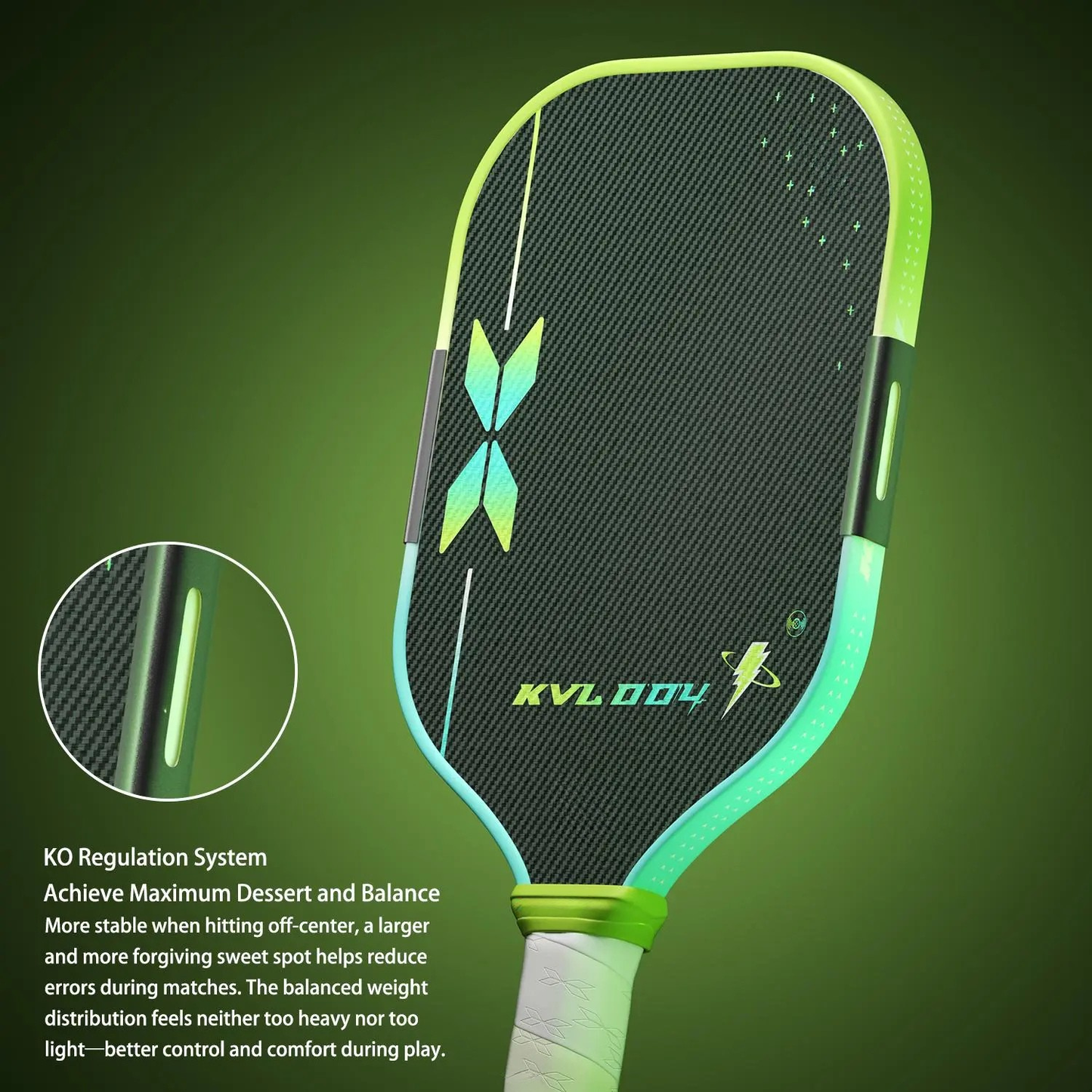 Elite 100: Kevlar® Smart Pickleball Paddle （Green）