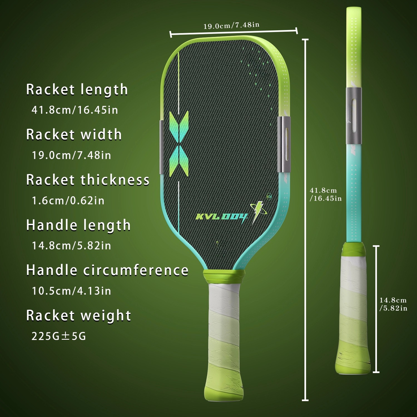 Elite 100: Kevlar® Smart Pickleball Paddle （Green）