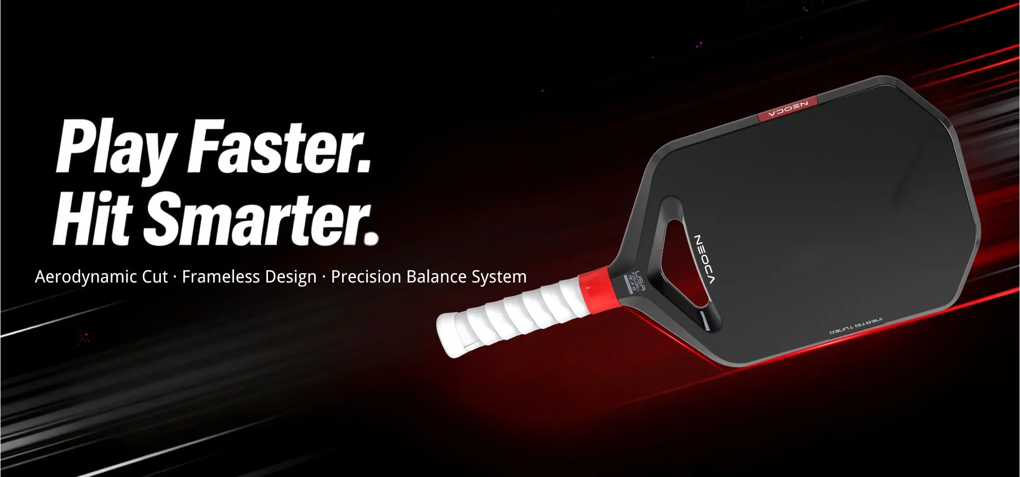 NEOCA best pickleball paddles for beginner-play faster, it smarter, aerodnamic cut frameless design, precision balance system